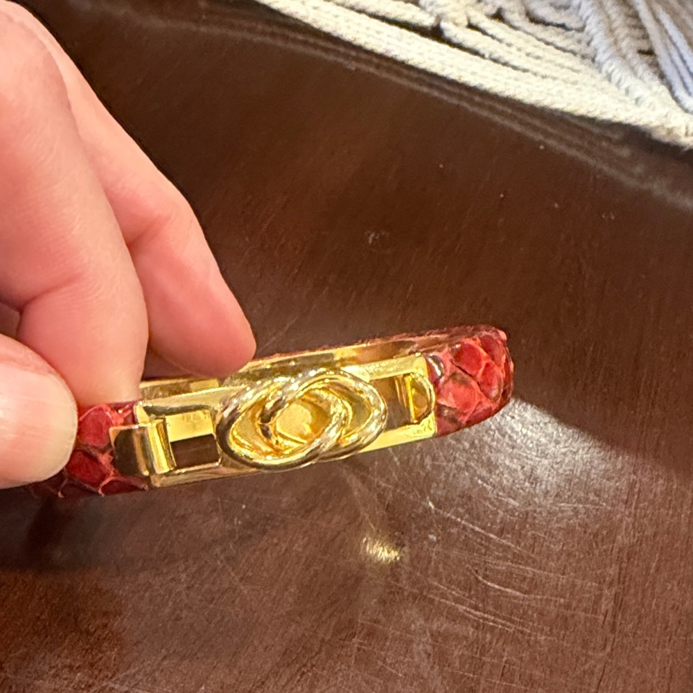 Elegant Gold and Red Bracelet